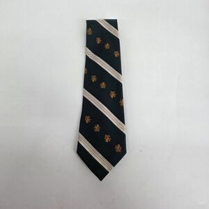 VINTAGE 70s Donegal Qiana Nylon Lion Crest Regimental Stripe Tie WPL 808 Prep